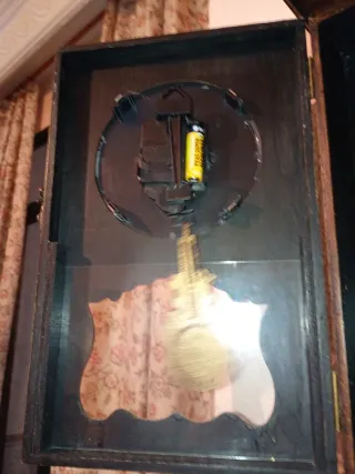 Reloj de Pared Antiguo Madera y Cristal