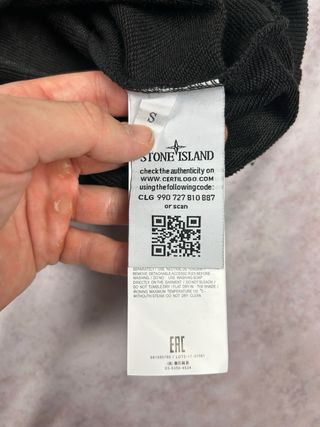 Jersey Stone Island Negro Talla S con Parche