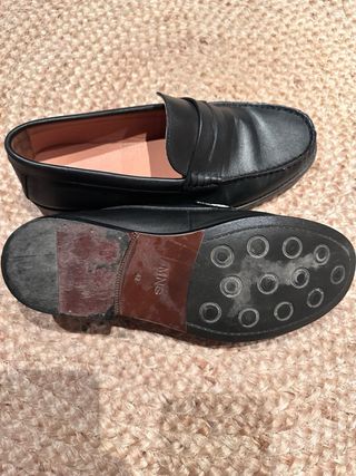Mocasines de piel MANGO MEN negros