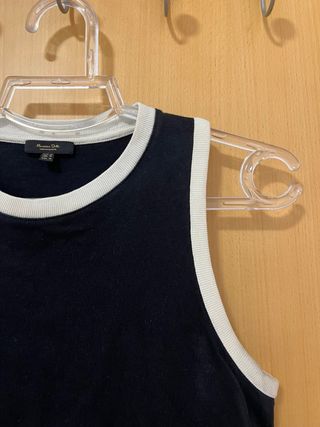 Camiseta tirantes negra Massimo Dutti