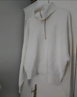 Jersey blanco cremallera