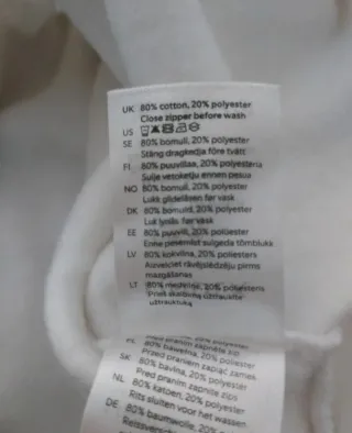 Jersey blanco cremallera