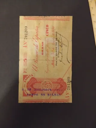 Billete 5 Pesetas 1936 Banco de España