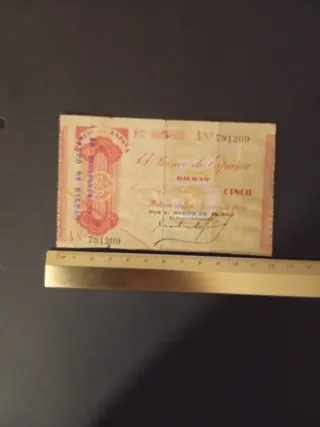Billete 5 Pesetas 1936 Banco de España