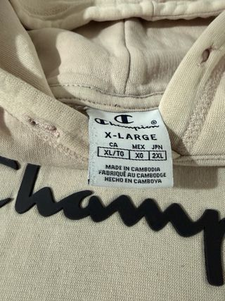 Felpa Champion Beige con Cappuccio