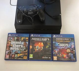 PS4 (PlayStation 4) Negra + Mando y 3 Juegos