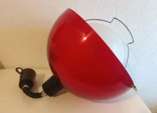 Lámpara Techo Retro Roja Transparente