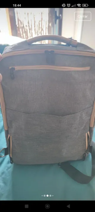 Maletín/Mochila Portátil Grande Gris