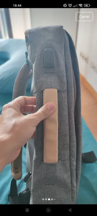 Maletín/Mochila Portátil Grande Gris