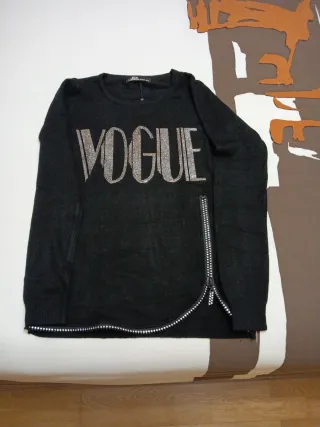 Jersey negro VOGUE cremallera Talla S