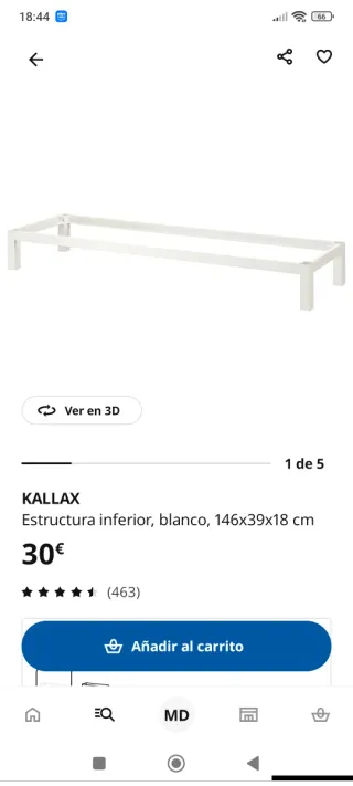 Estructura estanteria Kallax. Ikeea