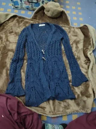 Chaqueta de punto azul talla 38