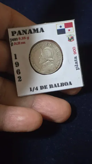 Panamá 1/4 Cuarto de Balboa Plata 1962