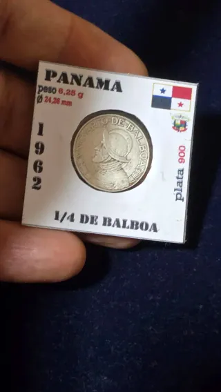 Panamá 1/4 Cuarto de Balboa Plata 1962