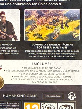 Humankind PC Steelbook Edición Nuevo Precintado