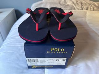 Chanclas Polo Ralph Lauren Talla 37 Negro/Rojo