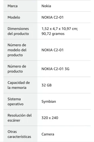 Teléfono Móvil Nokia C2 Negro