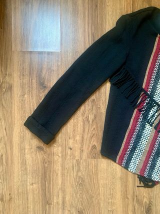 Cárdigan Print Bershka Fleco Negro