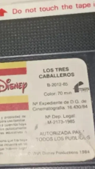 Cinta VHS Los Tres Caballeros Disney 1985