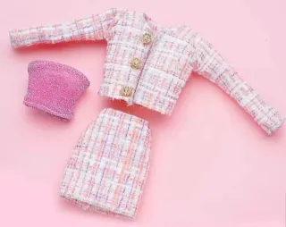 Conjunto Ropa Barbie Chaqueta Falda Rosa