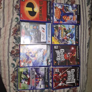 Ps2. 4 Mandos Volante Pedales. 8 juegos. 2guitarra