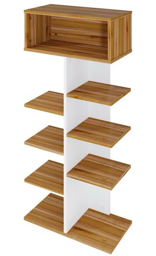 Estantería de madera y metal