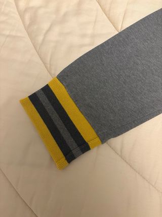 Polo manica lunga grigio e giallo