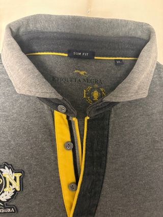 Polo manica lunga grigio e giallo