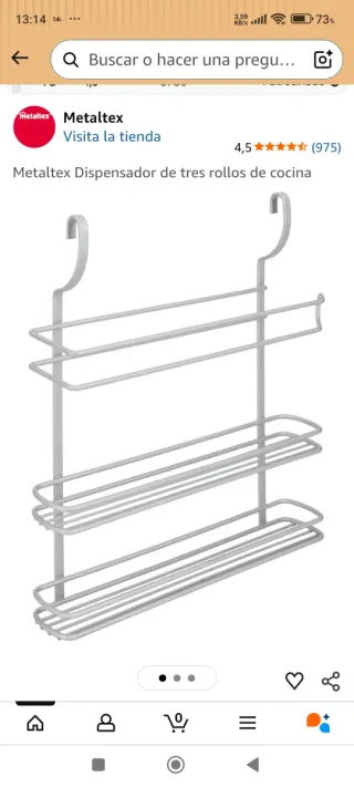 Barra con estantería metálica para colgar