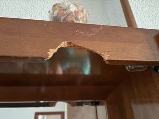 Mueble Bar Madera y Cuero Marrón