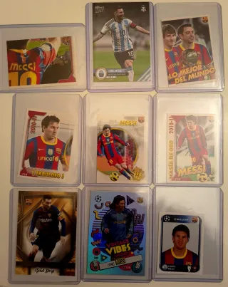 Lote 9 cromos Messi Topps y Panini