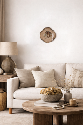 Plato artesanal Decorativo Vintage Ámbar y Marrón