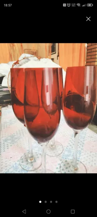 4 Flute Rossi Vetro Rosso