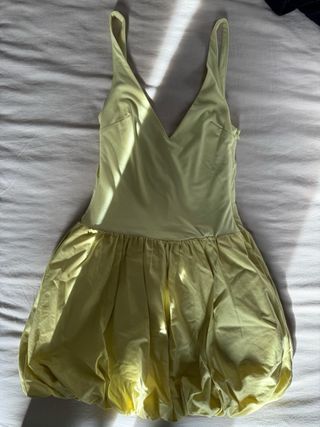 Vestido Zara verde globo mini