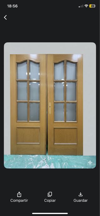 Puertas Dobles Madera Maciza con Cristales