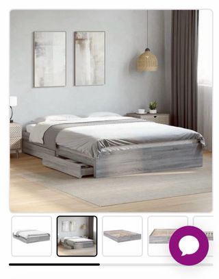 Cama con cajones de cama de 150x200.