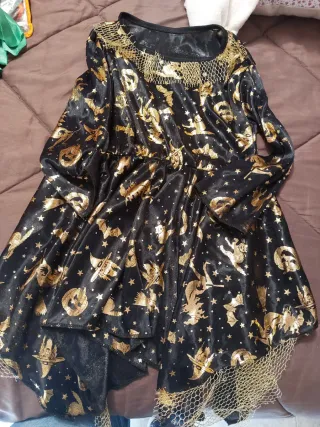 Disfraz Bruja Niña Negro/Rojo