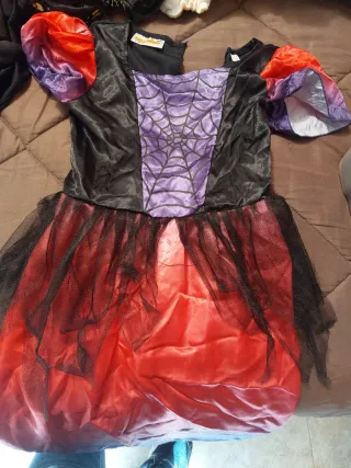 Disfraz Bruja Niña Negro/Rojo