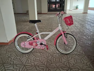 Bicicleta infantil 16 rosa y blanca