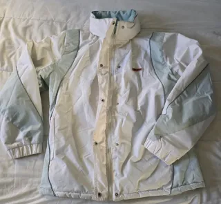 Anorak Reversible Azul turquesa y Blanco