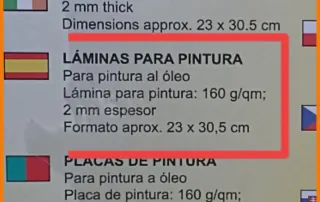 5 Láminas para Pintura al Óleo 160g/qm, 2mm grosor