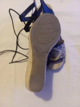 Sandalias cuña esparto mujer