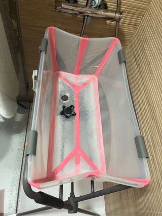 Bañera Stokke Flexi Bath Rosa y Hamaca (patas no)