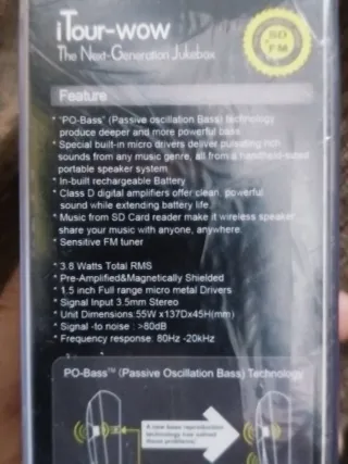 Altavoz Divoom iTour-wow Radio SD Portátil