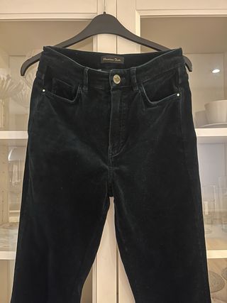 Pantalones Massimo Dutti Terciopelo verde botella