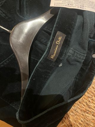 Pantalones Massimo Dutti Terciopelo verde botella