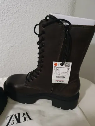 Botines Zara Marrones con Cordones