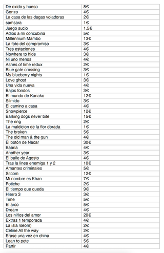 DVD LISTADO CON PRECIOS EN FOTOS