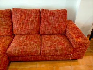 Sofá Chaislongue Naranja/Rojo