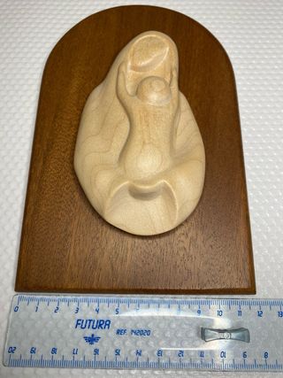 Quadretto religioso Madonna e Bambino legno